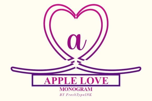 Apple Love Monogram: A Refined Script Font for Editorial Design
